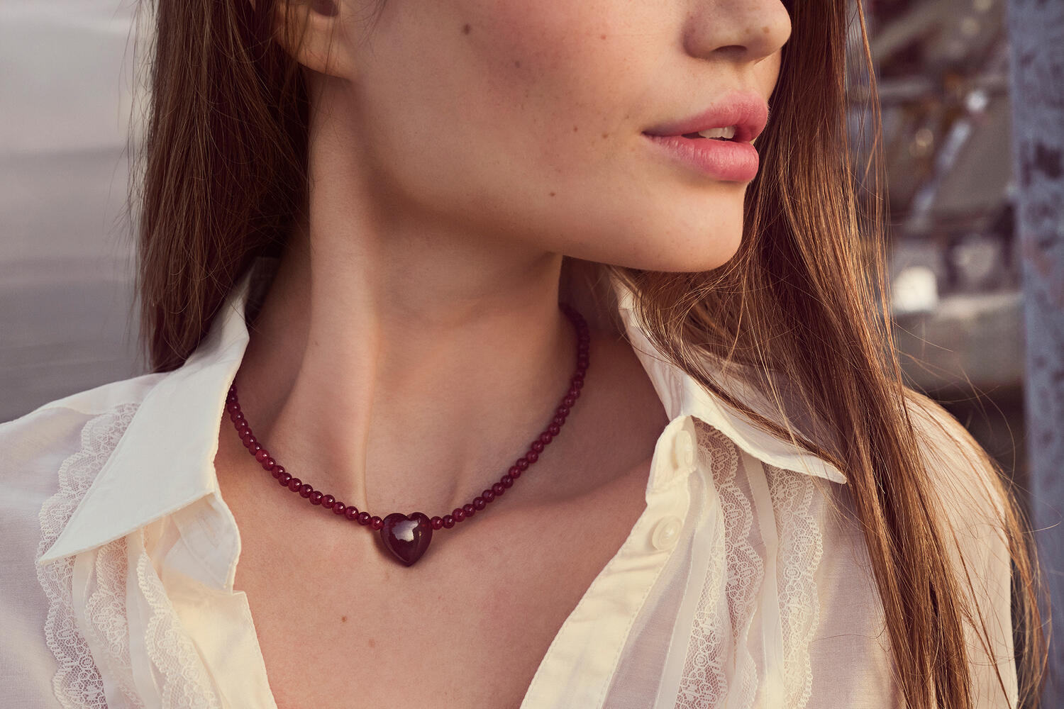 Maroon Heart halskæde - Marron