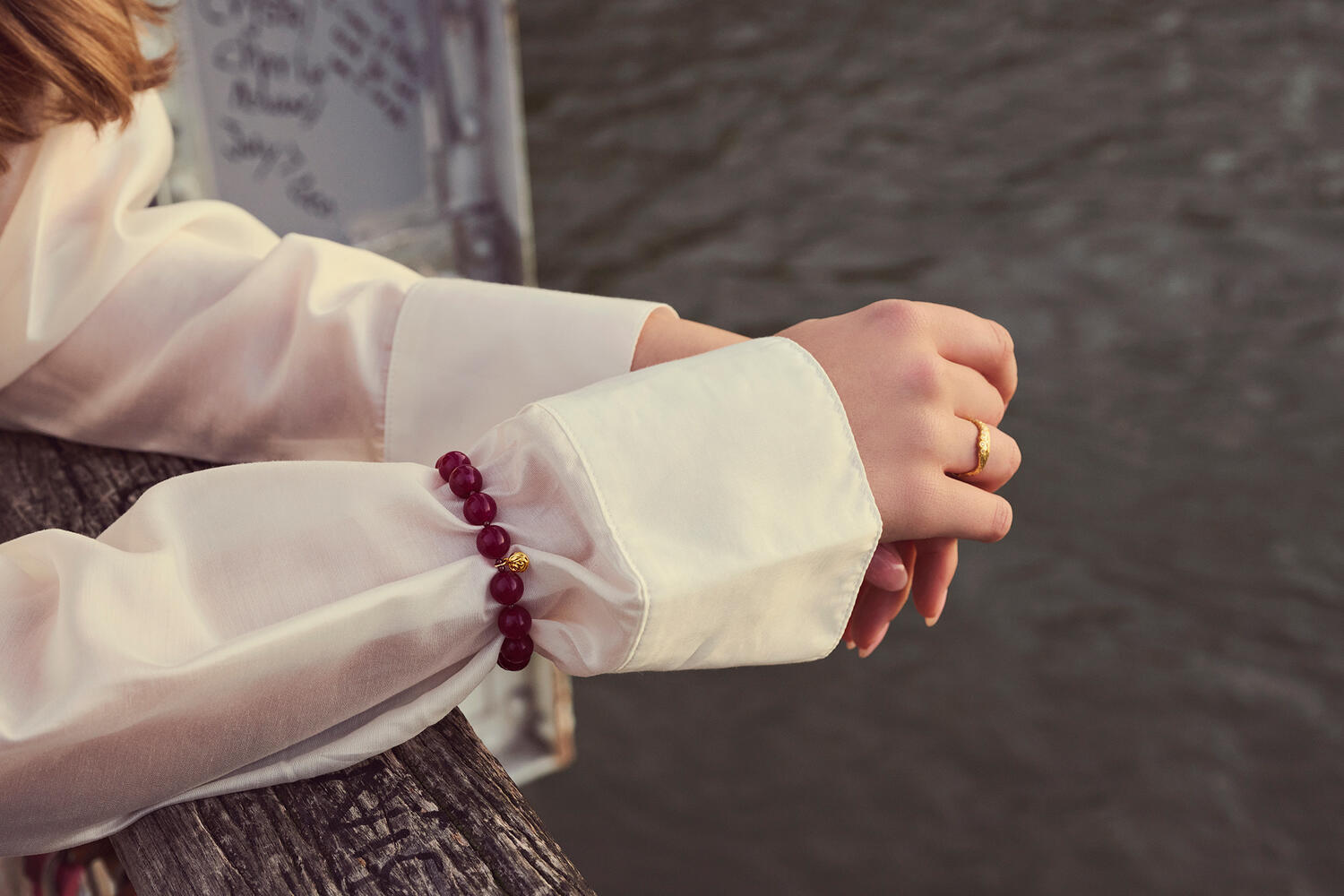 Shani Heart armbånd - Rød Jade