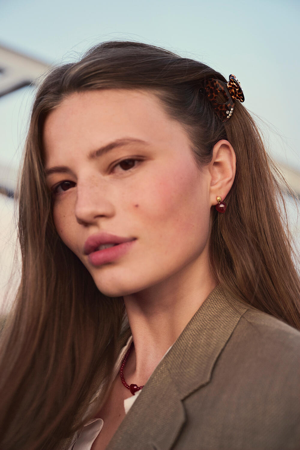 Rubina Heart øreringe - Maroon