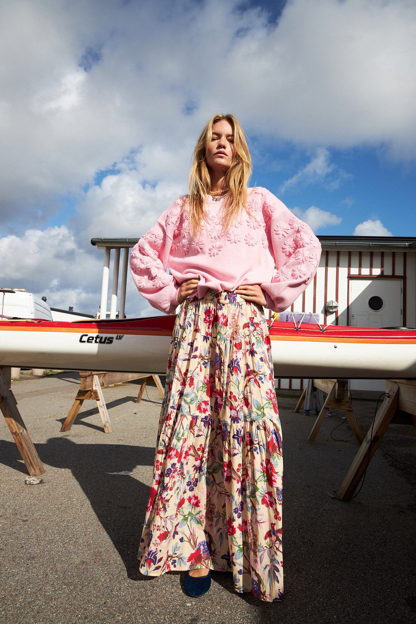 Sunset Maxi nederdel - Flower print