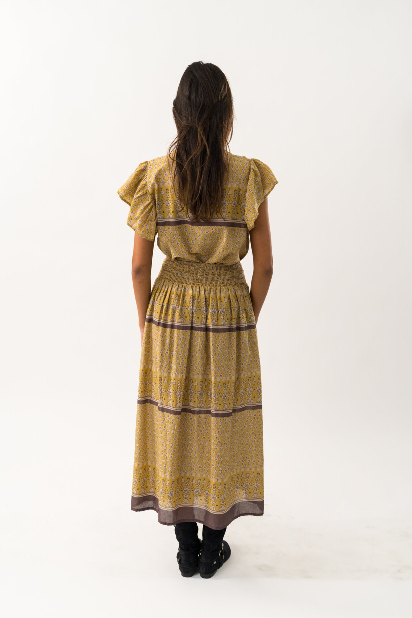 Diamond Maxi nederdel - Mustard