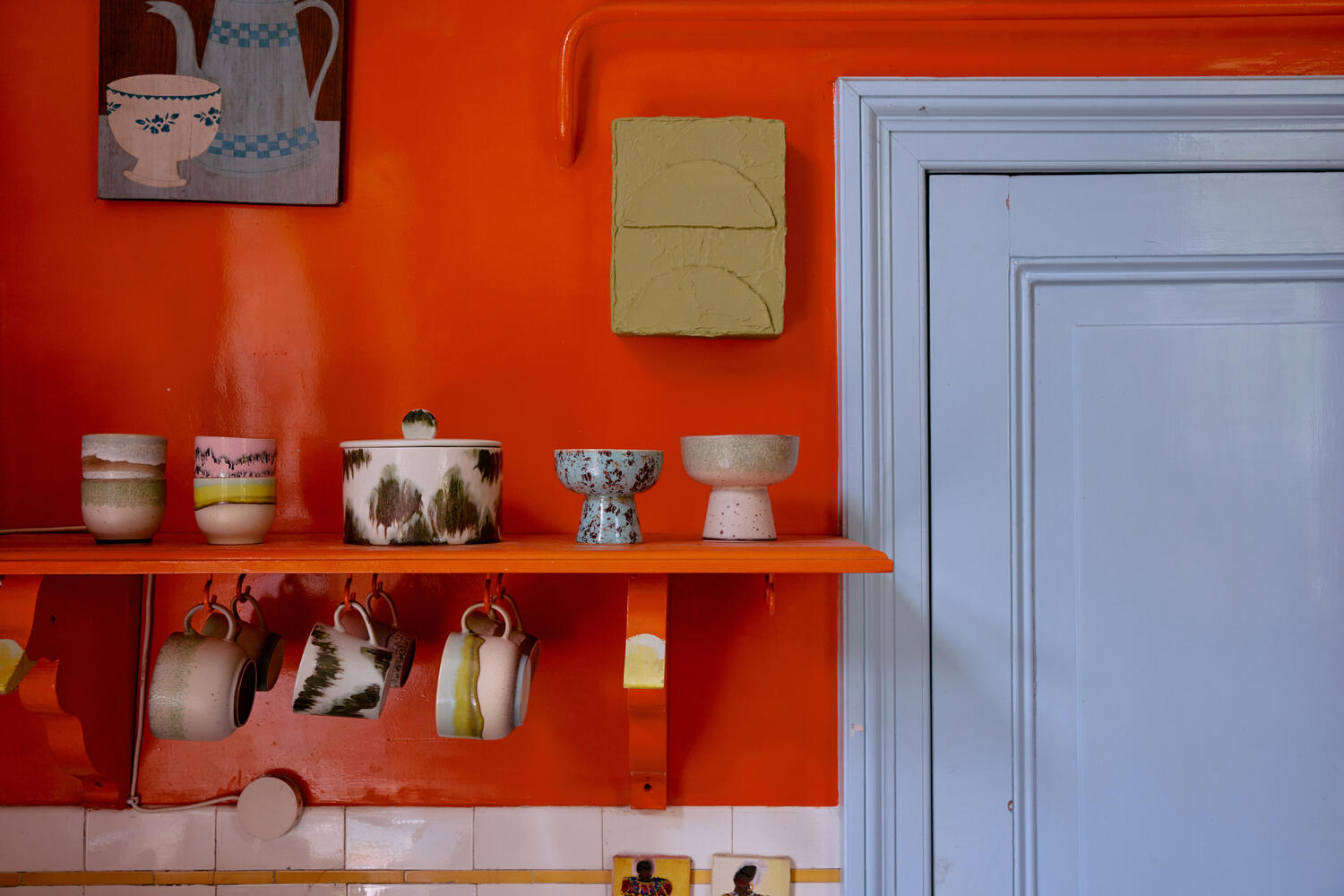 70s Ceramics cafékopper, Deco - 4 stk