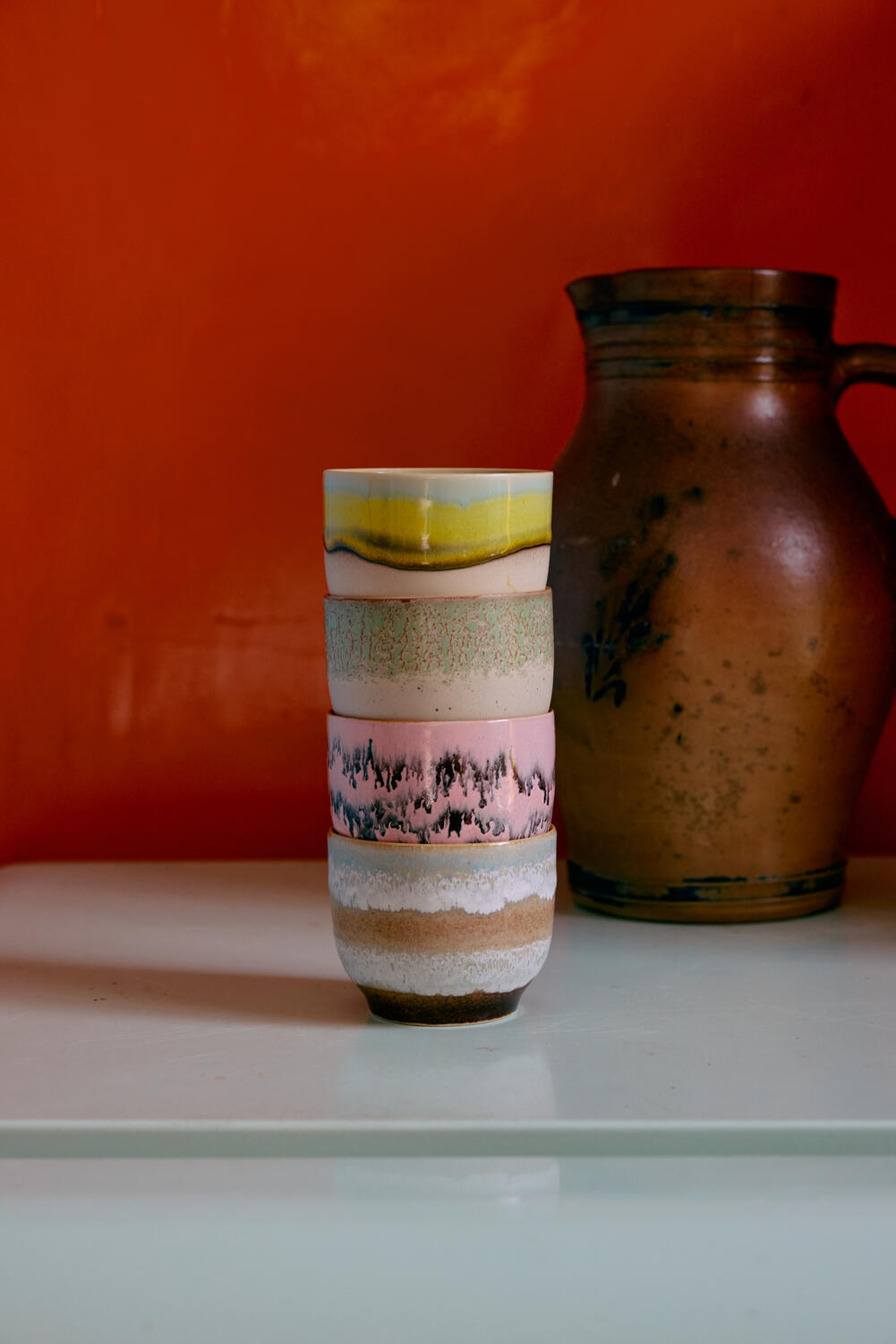 70s Ceramics cafékopper, Deco - 4 stk