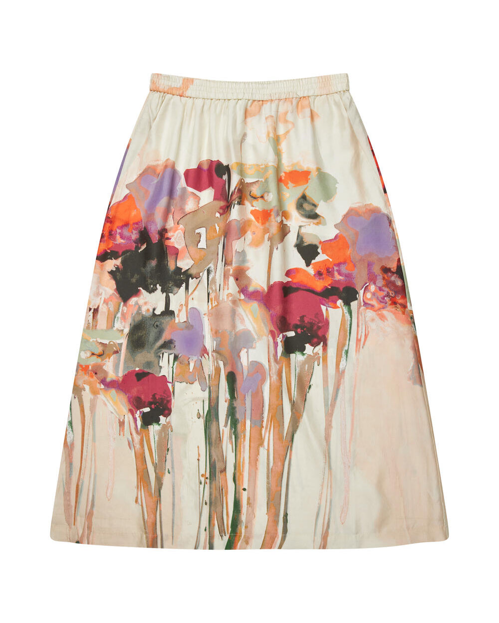 Aruma midi silkenederdel - Sand