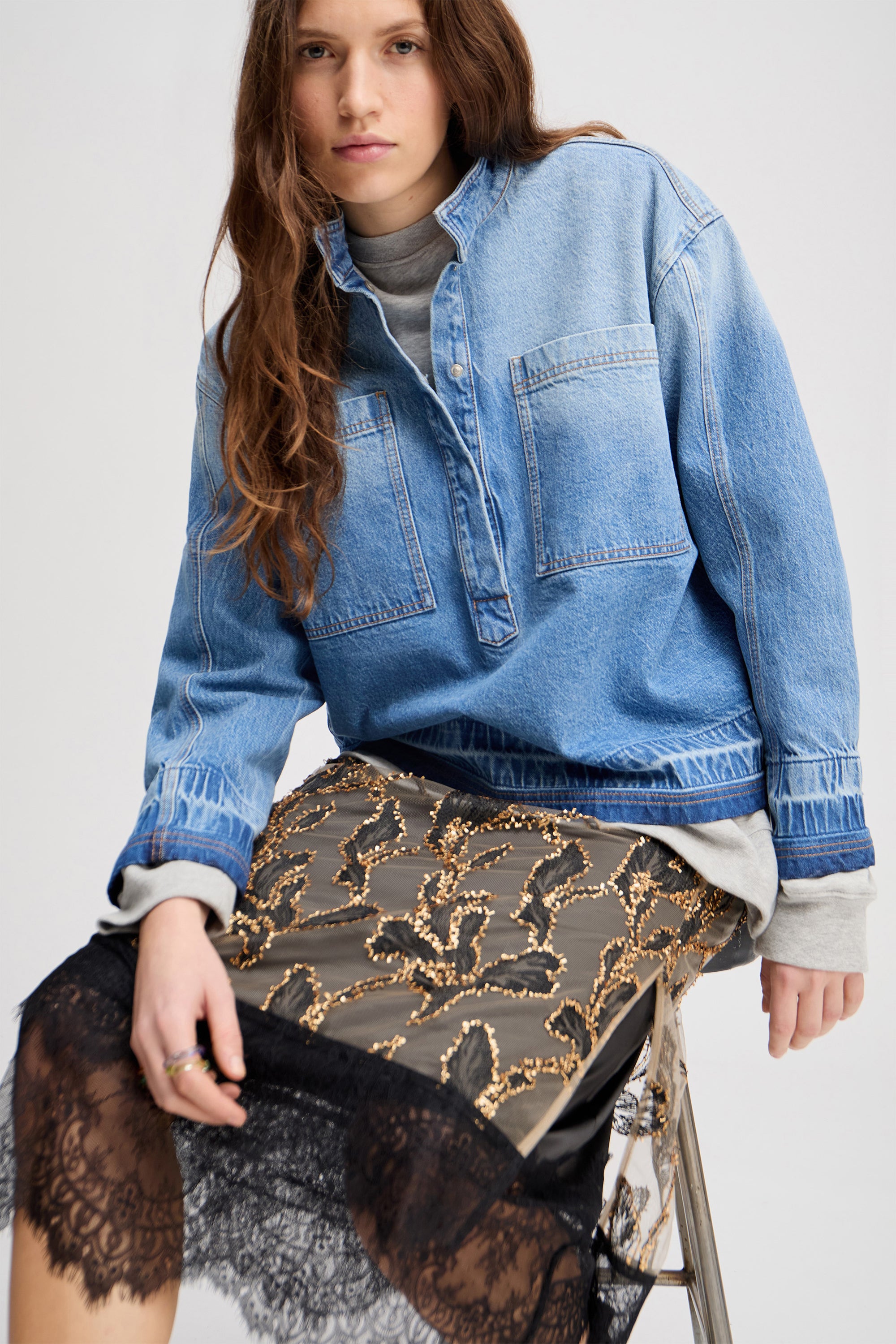 Luxa denimbluse - Light Blue