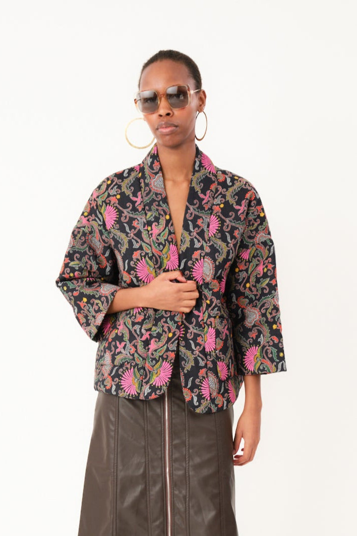 Barbra overgangsjakke - Flower Print