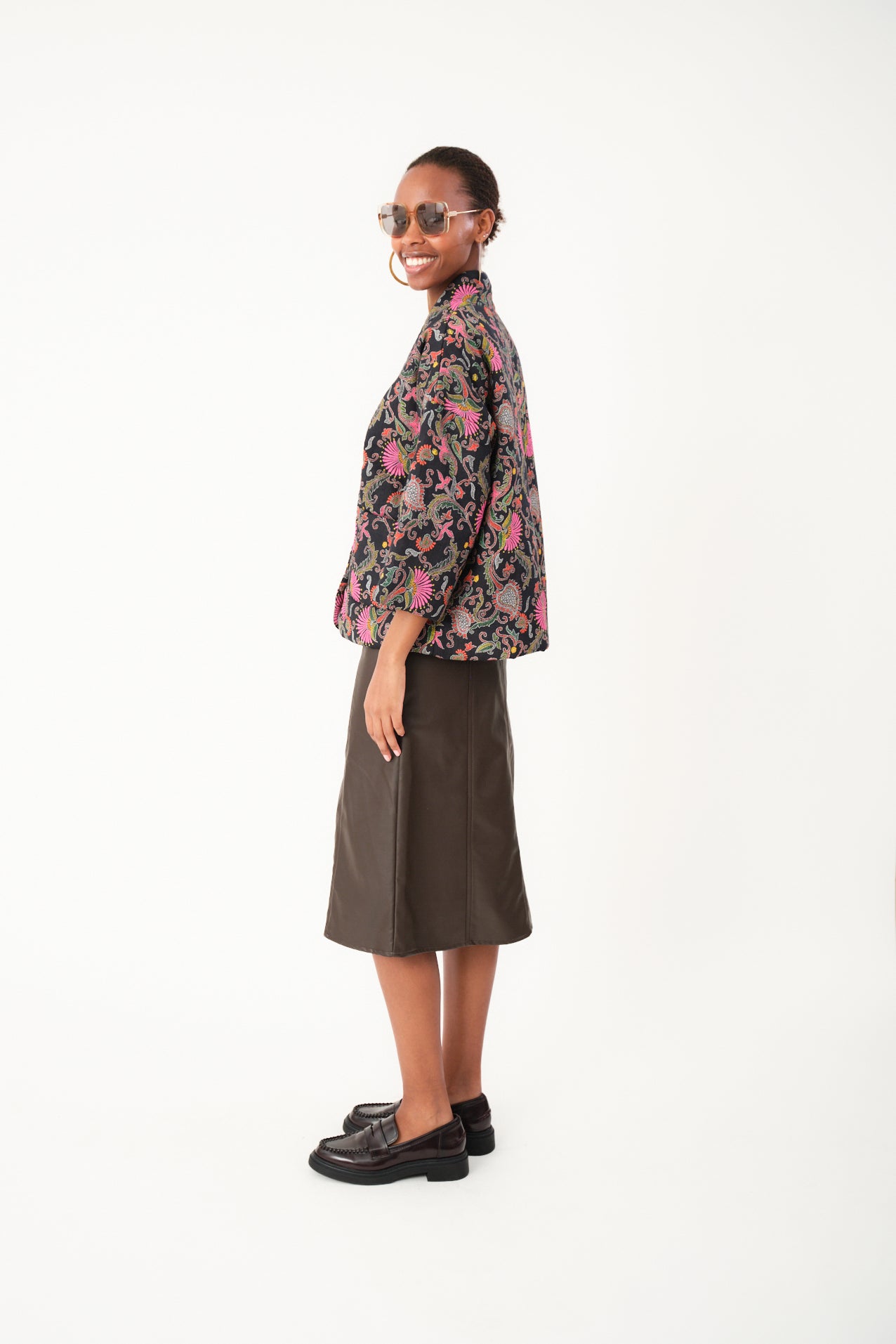 Barbra overgangsjakke - Flower Print