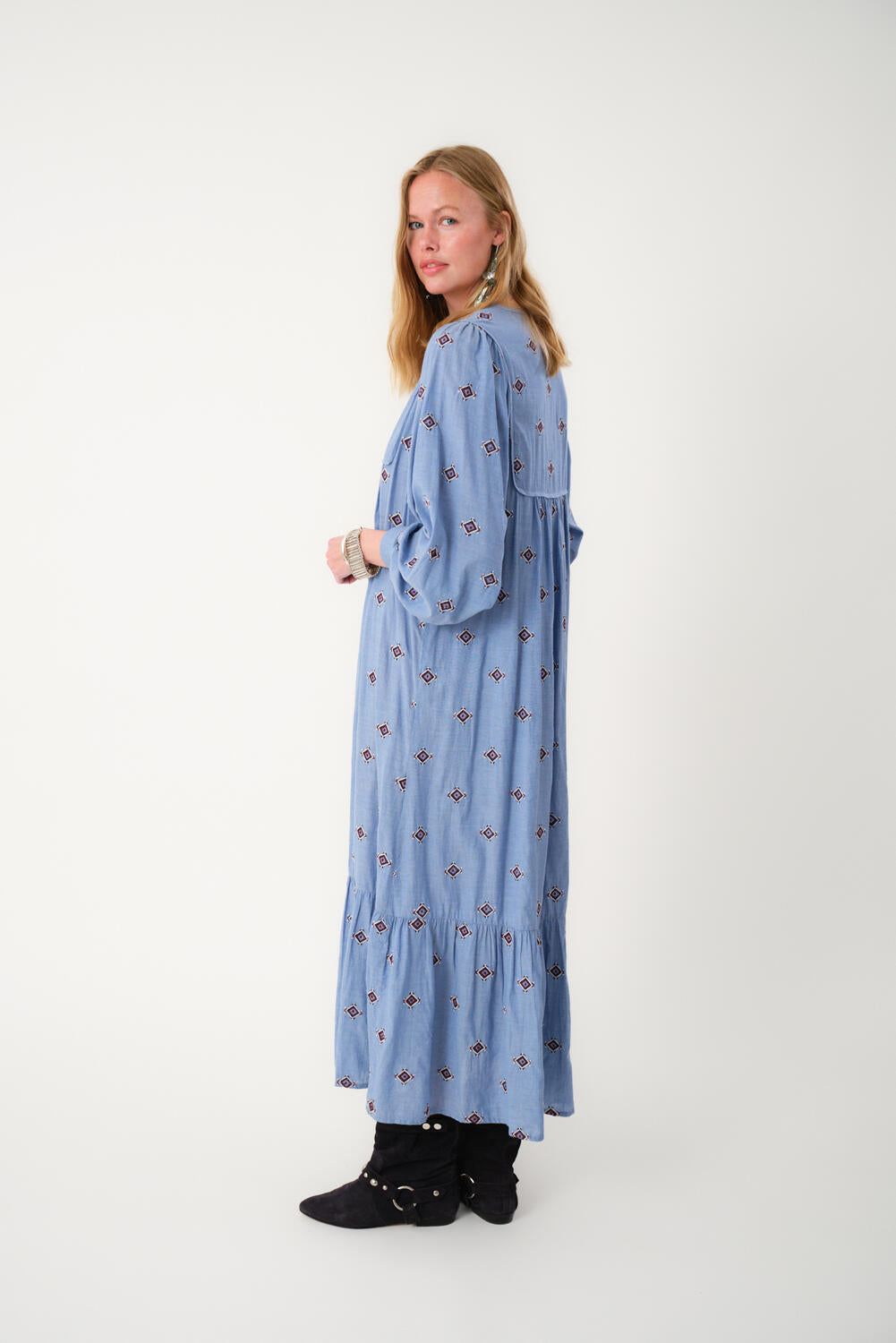 Latour lang kjole - Light Blue