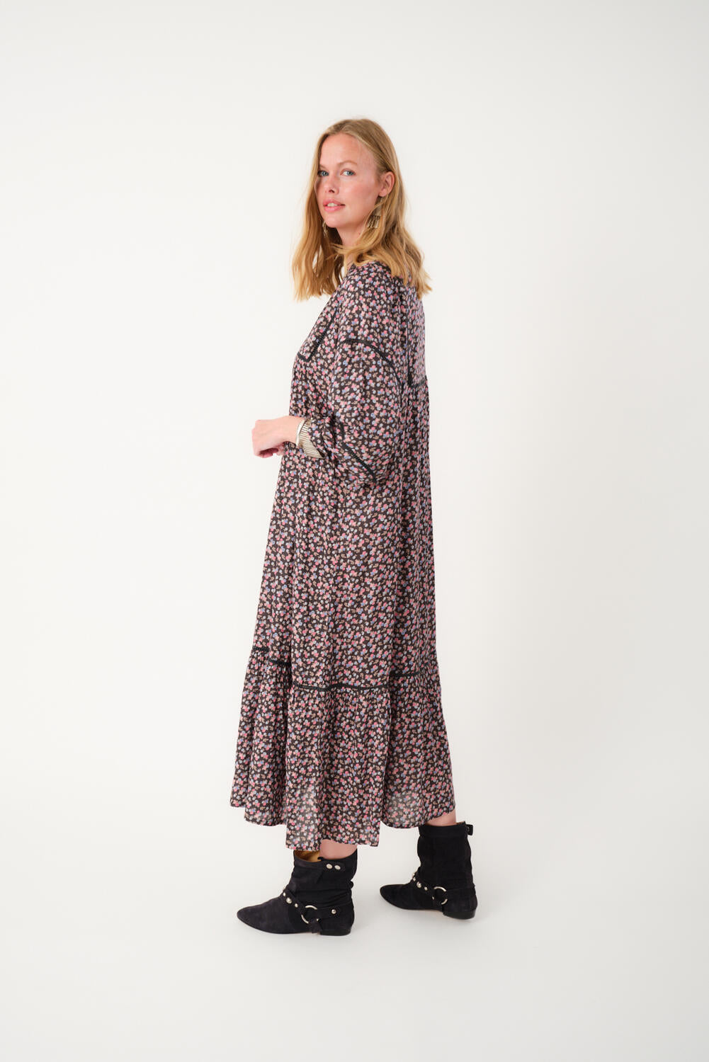 Latour lang kjole - Washed Black