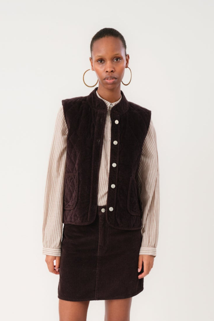 Cairo vest - Dark Mokka