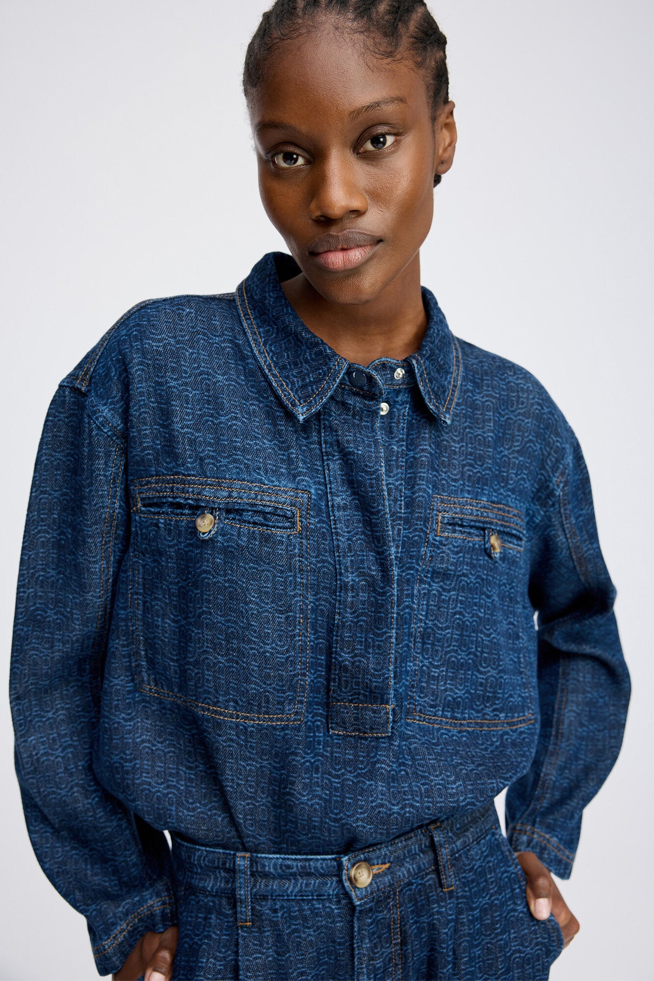 Ruxa Logo denimskjorte - Indigo