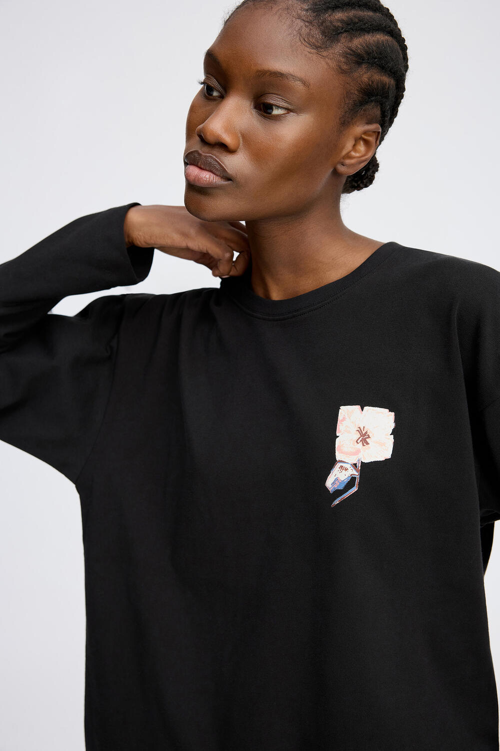 Roomu langærmet t-shirt - sort