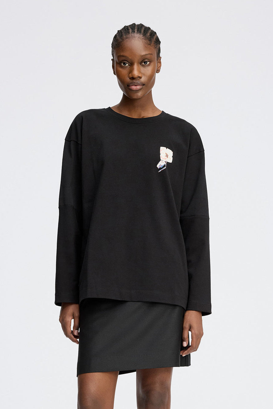 Roomu langærmet t-shirt - sort