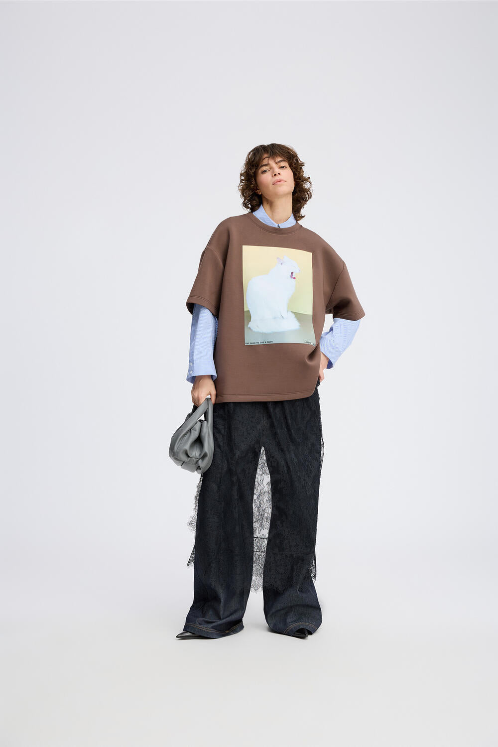 Raploi Neopren Sweat t-shirt - brun