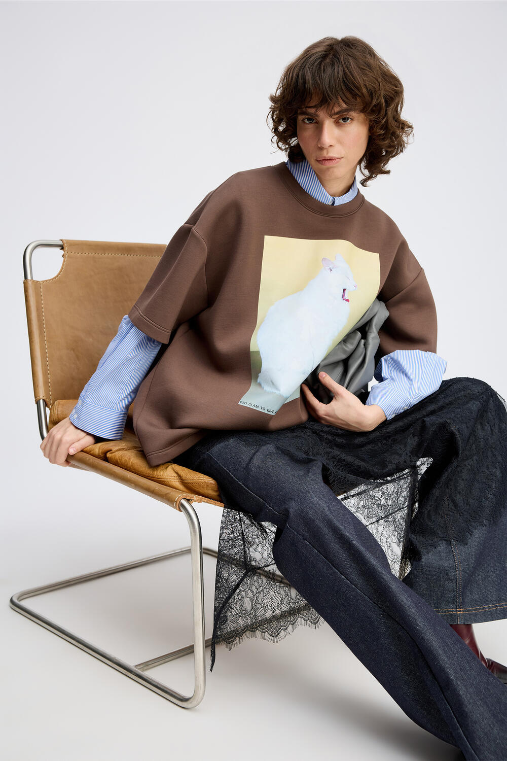 Raploi Neopren Sweat t-shirt - brun