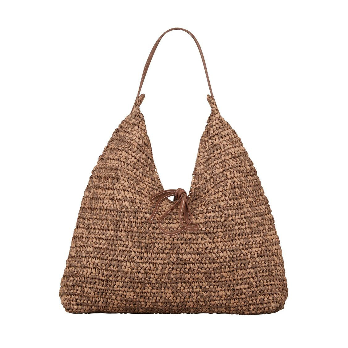 Paper Straw Siena taske - Mocha Brown