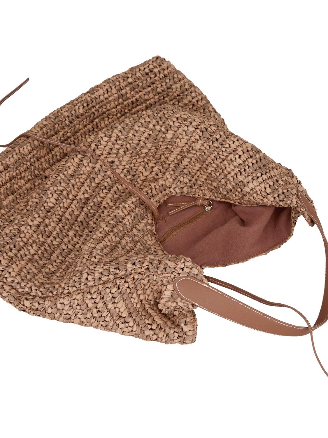 Paper Straw Siena taske - Mocha Brown