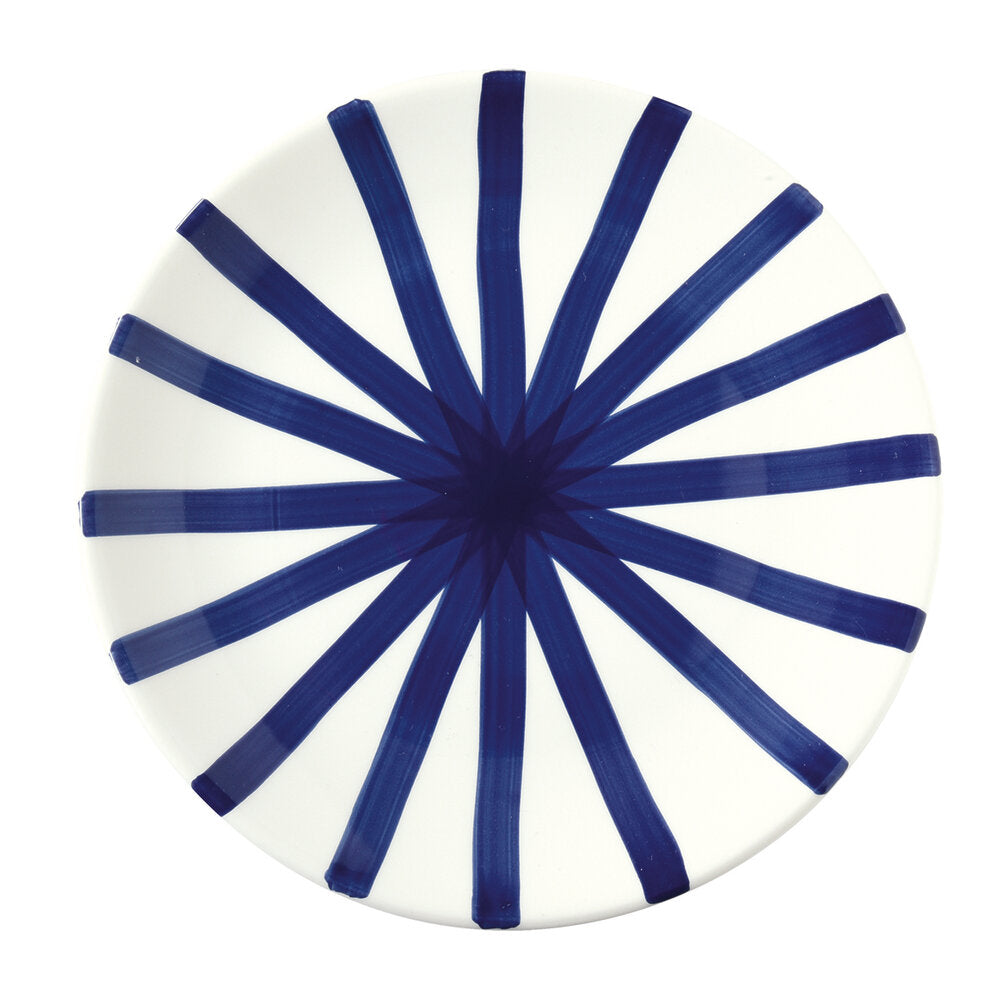 Håndmalet keramik frokosttallerken, Blue Ruota - Ø20,5 cm