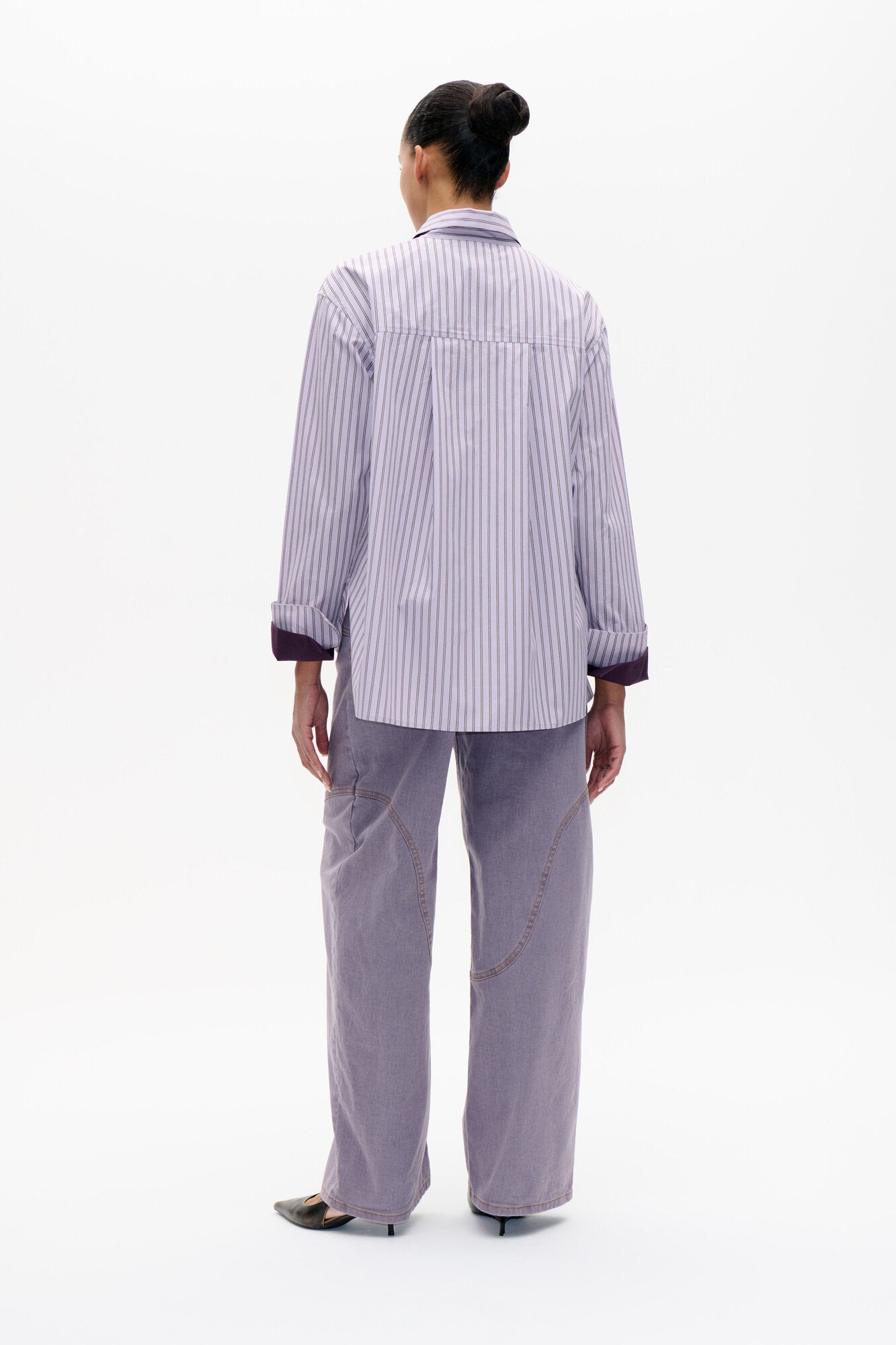 Melinda skjorte - Thistle Grey Stripe