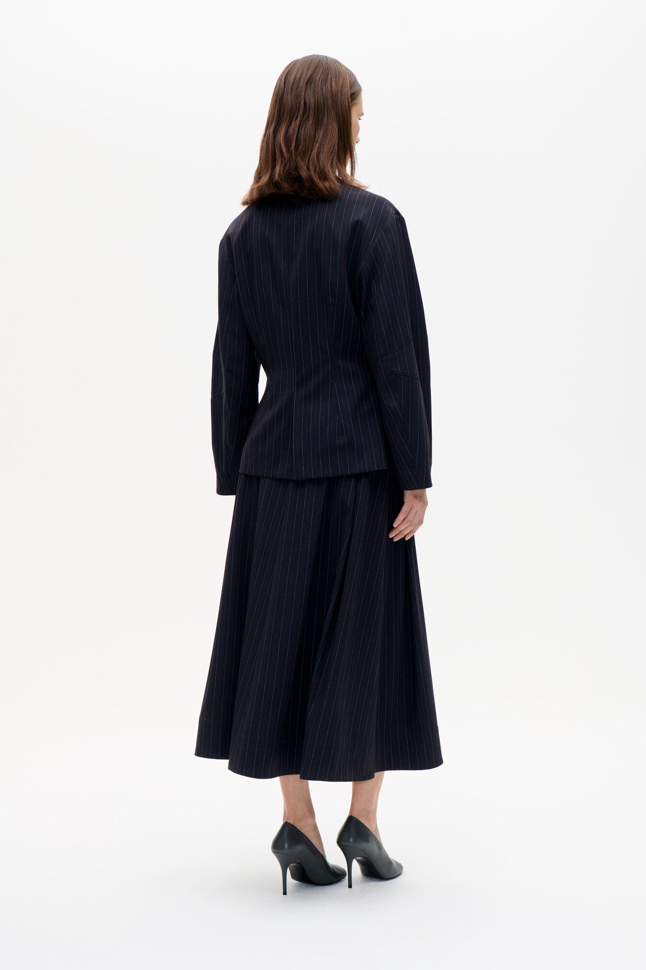 Sabrinna nederdel - Navy Subtle Stripe