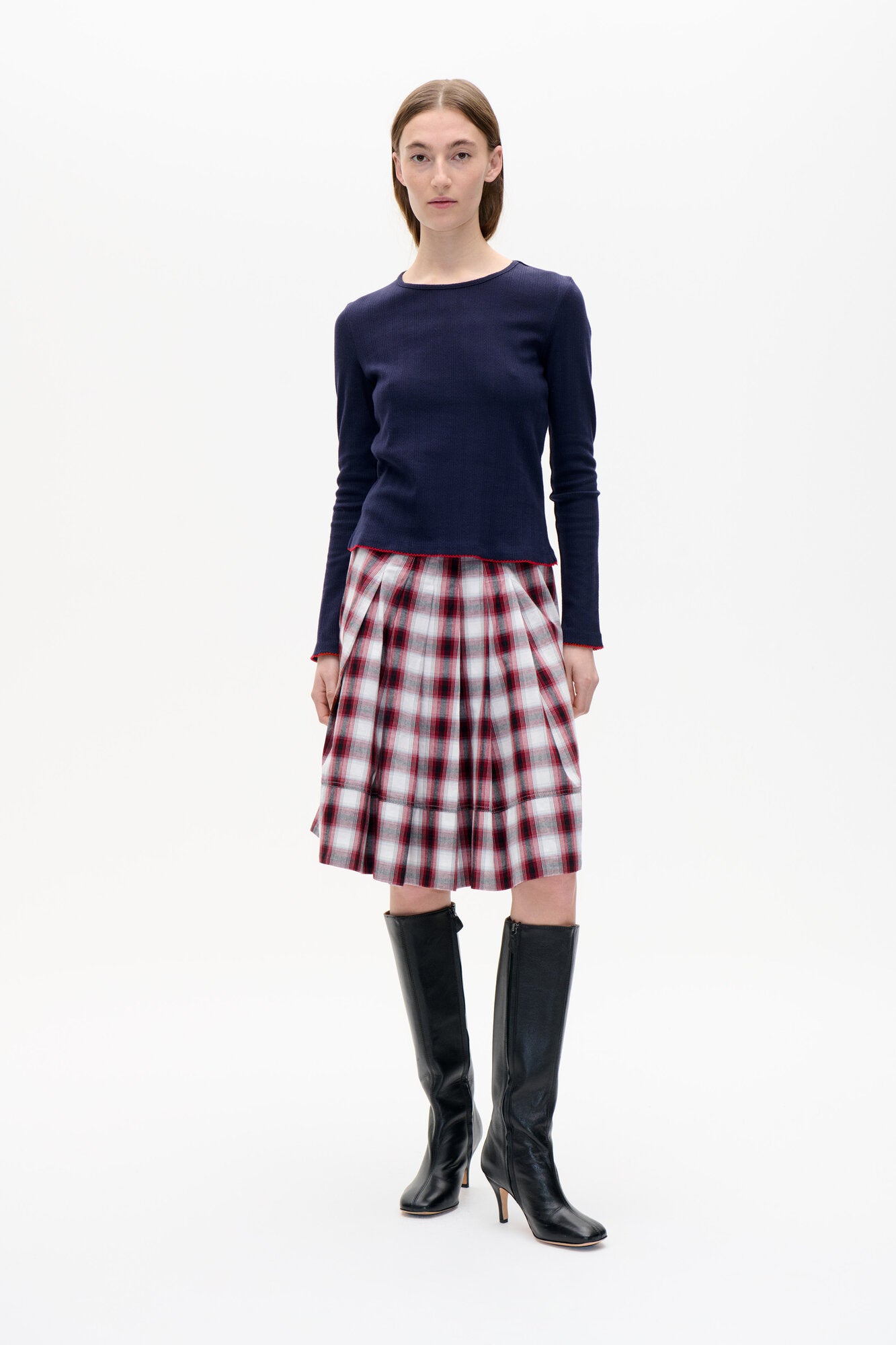 Silja nederdel - Red Check