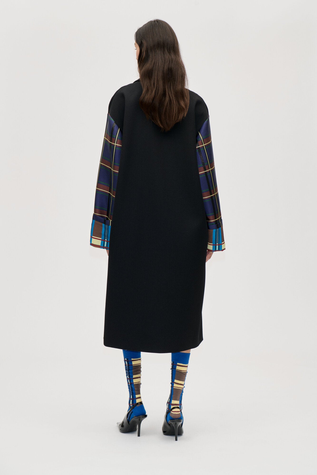 1499 Glitter Jacquard/Twill Mix Bell Sleeve frakke – Crosschecks