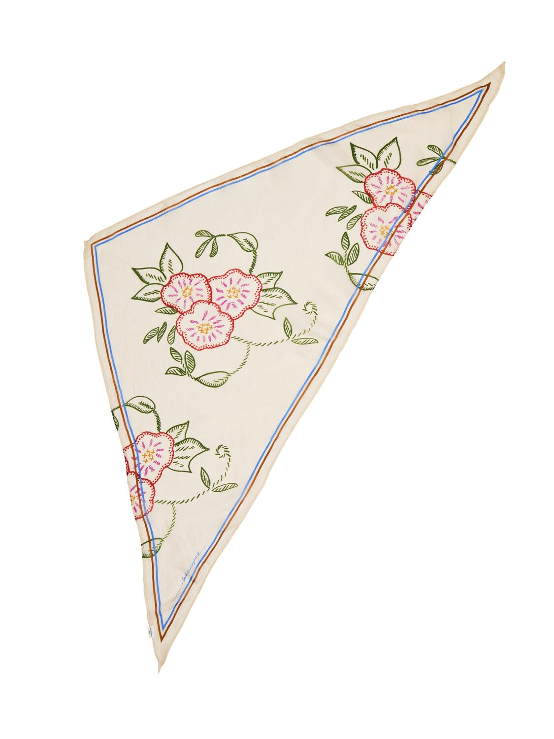 Efloria Triangle Taby silketørklæde - Birch White