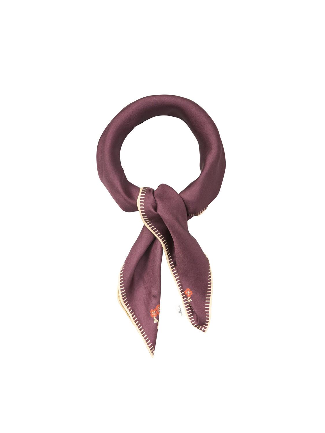 Flotile Stitch Sia halstørklæde - Maroon Brown