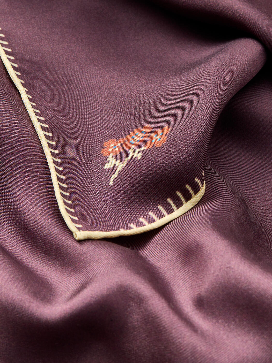 Flotile Stitch Sia halstørklæde - Maroon Brown