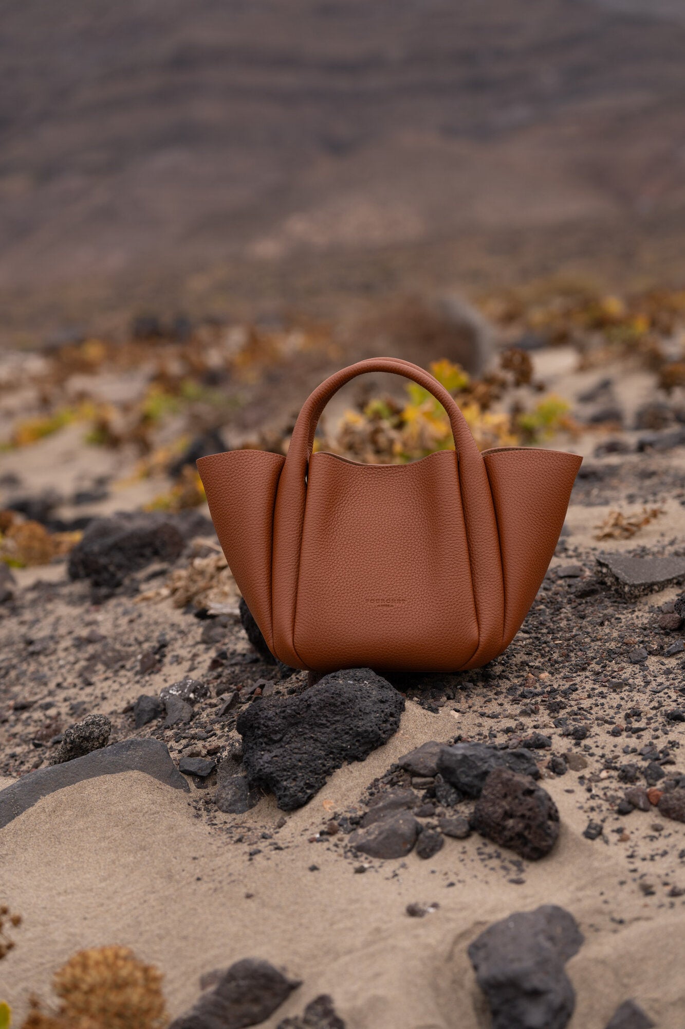 Citrouille lædertaske, mellem – Camel