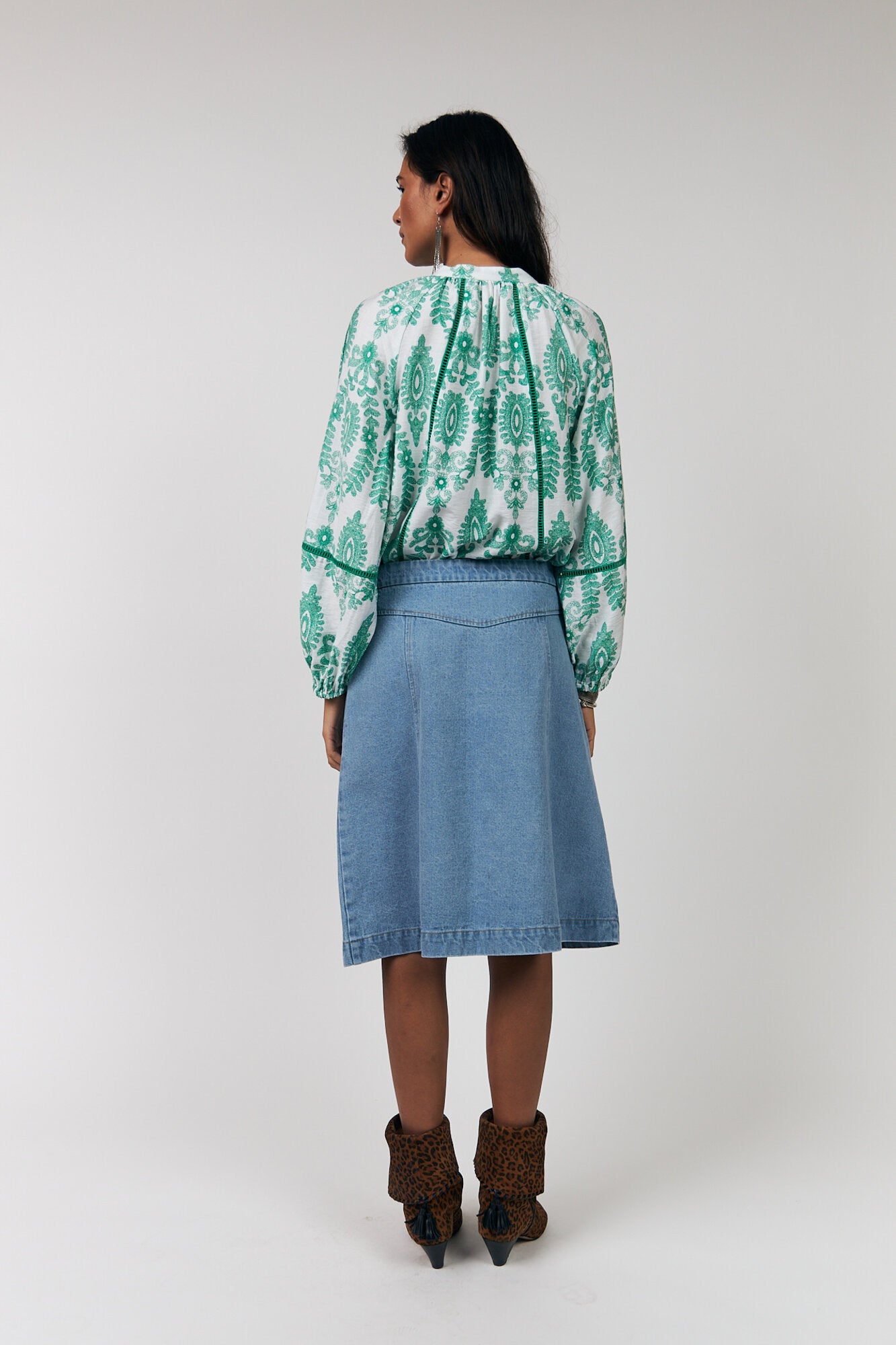 VeroLL skjortebluse - grøn