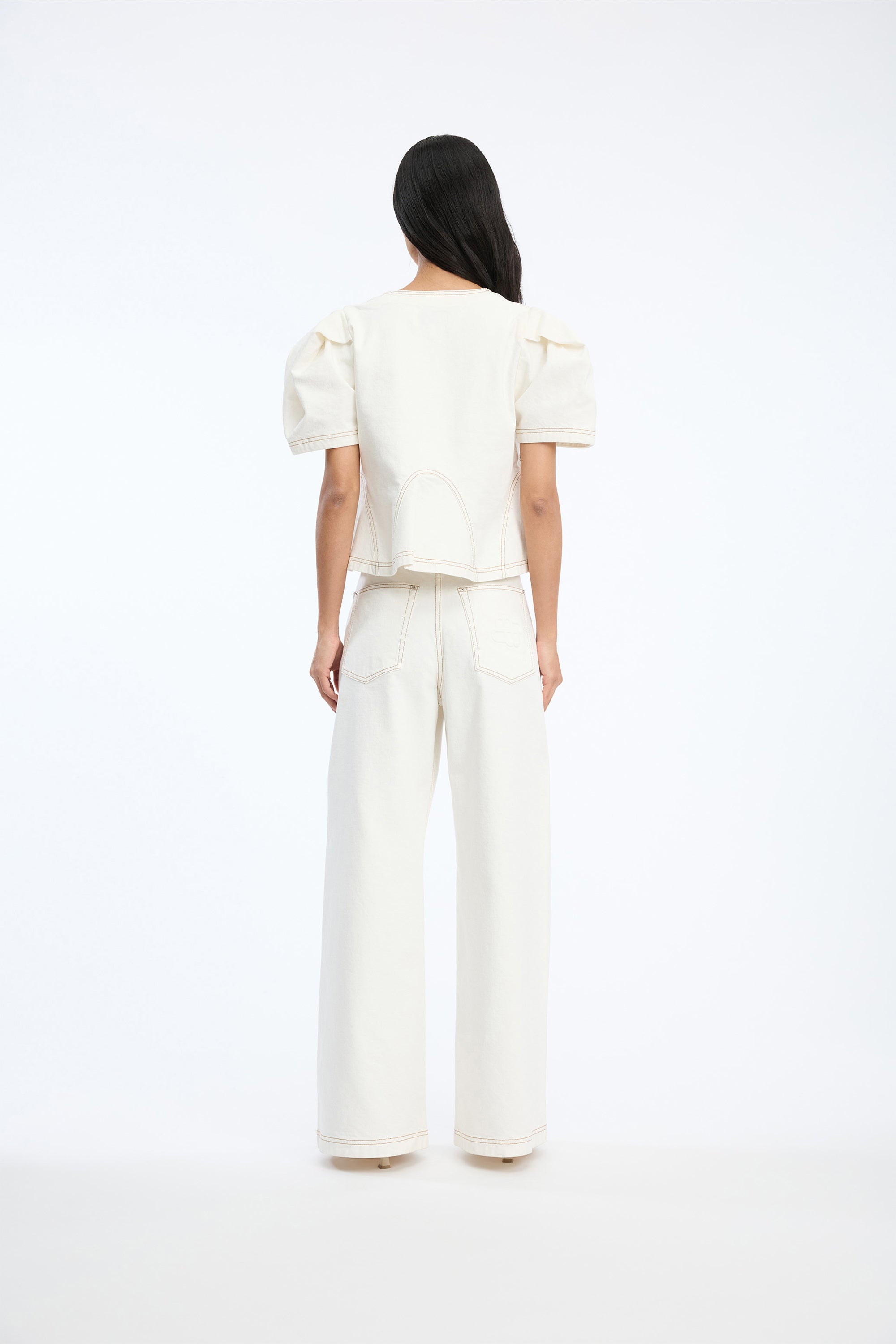 Baynor denimtop - Ivory