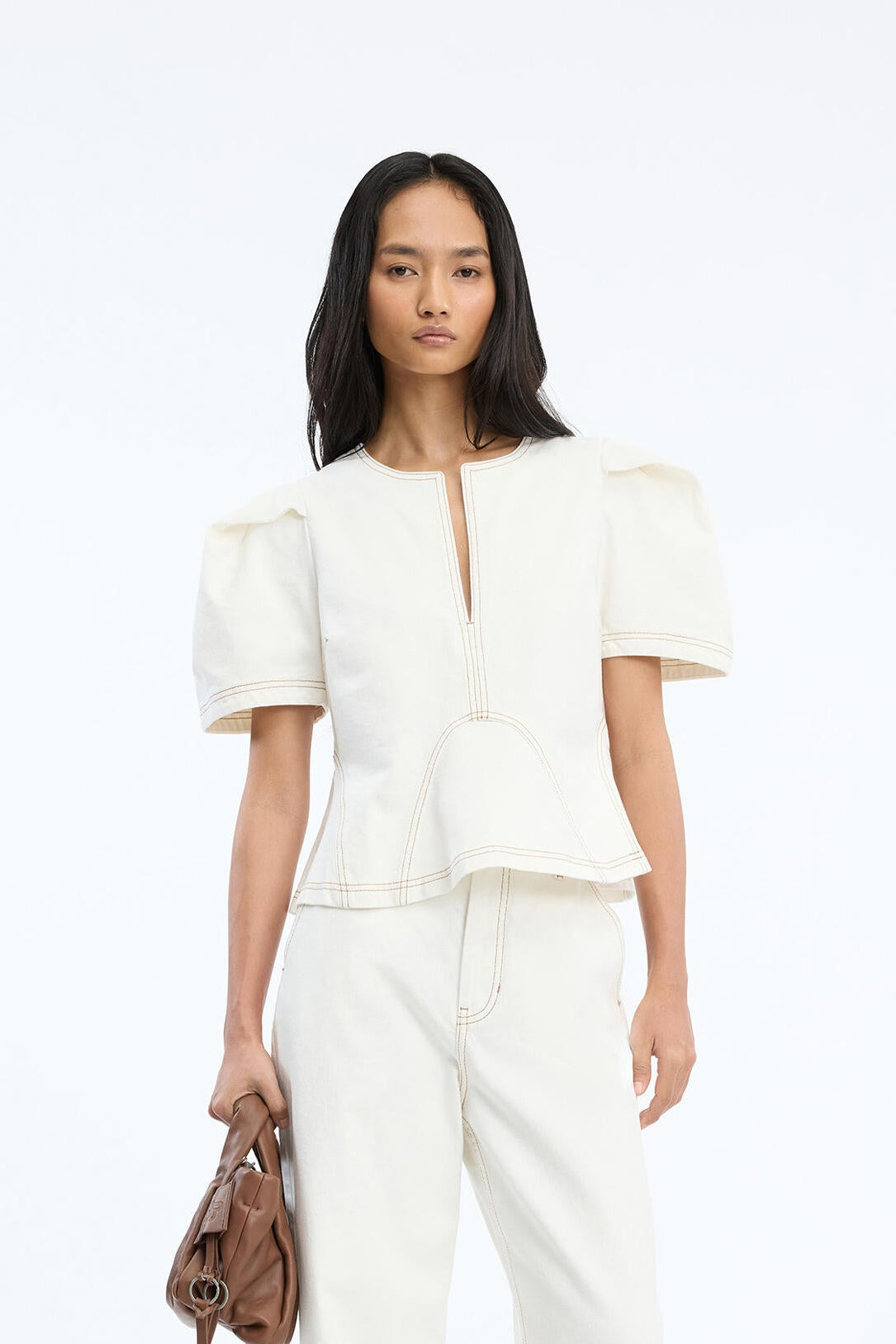 Baynor denimtop - Ivory