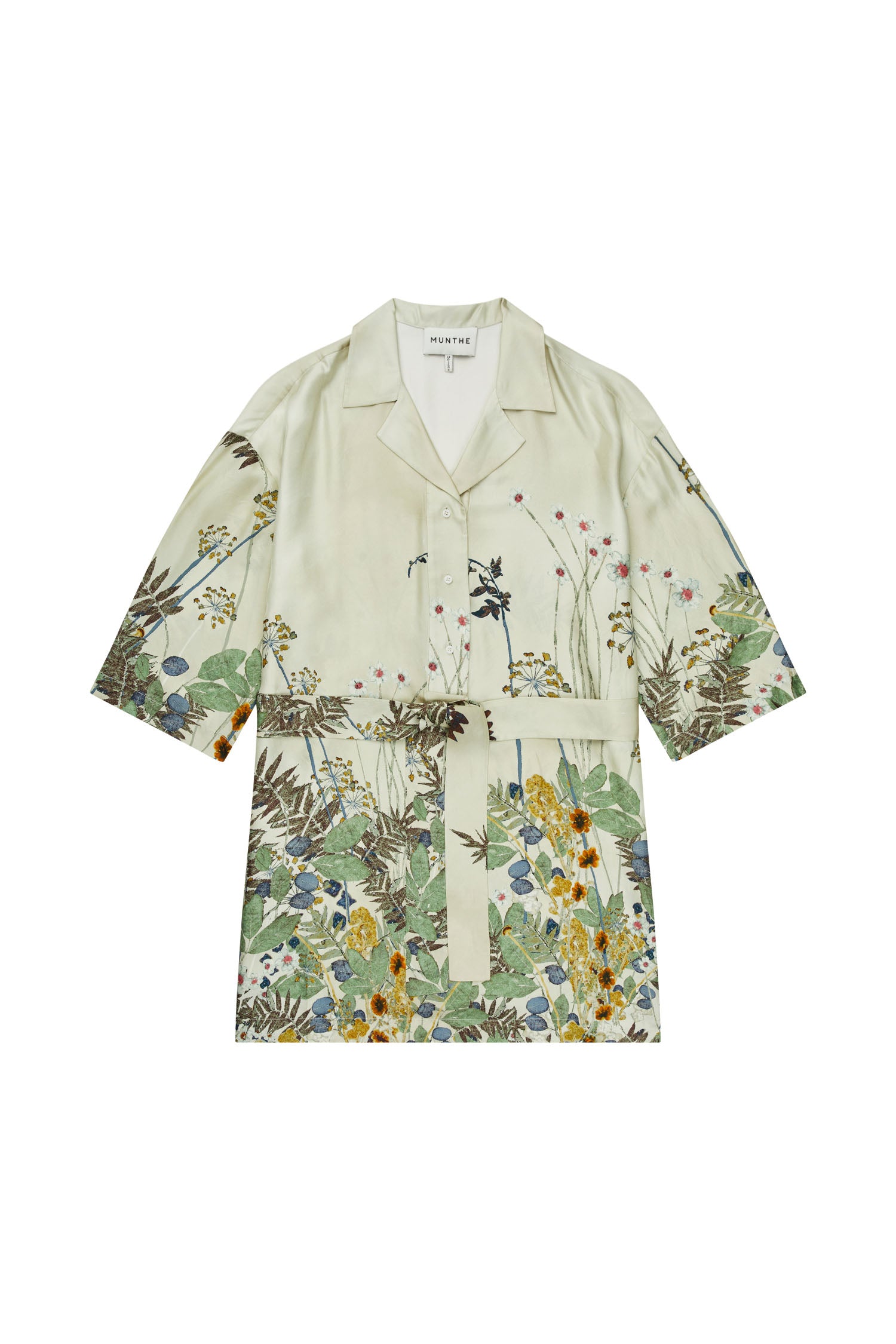 Ratana silkekjole - Print Creme