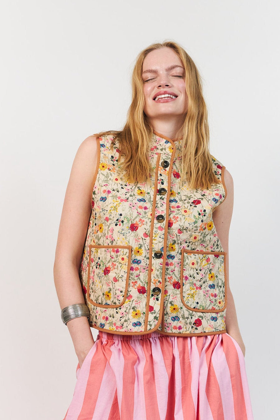 Cairo Quilted Vest - 74 Flower Print