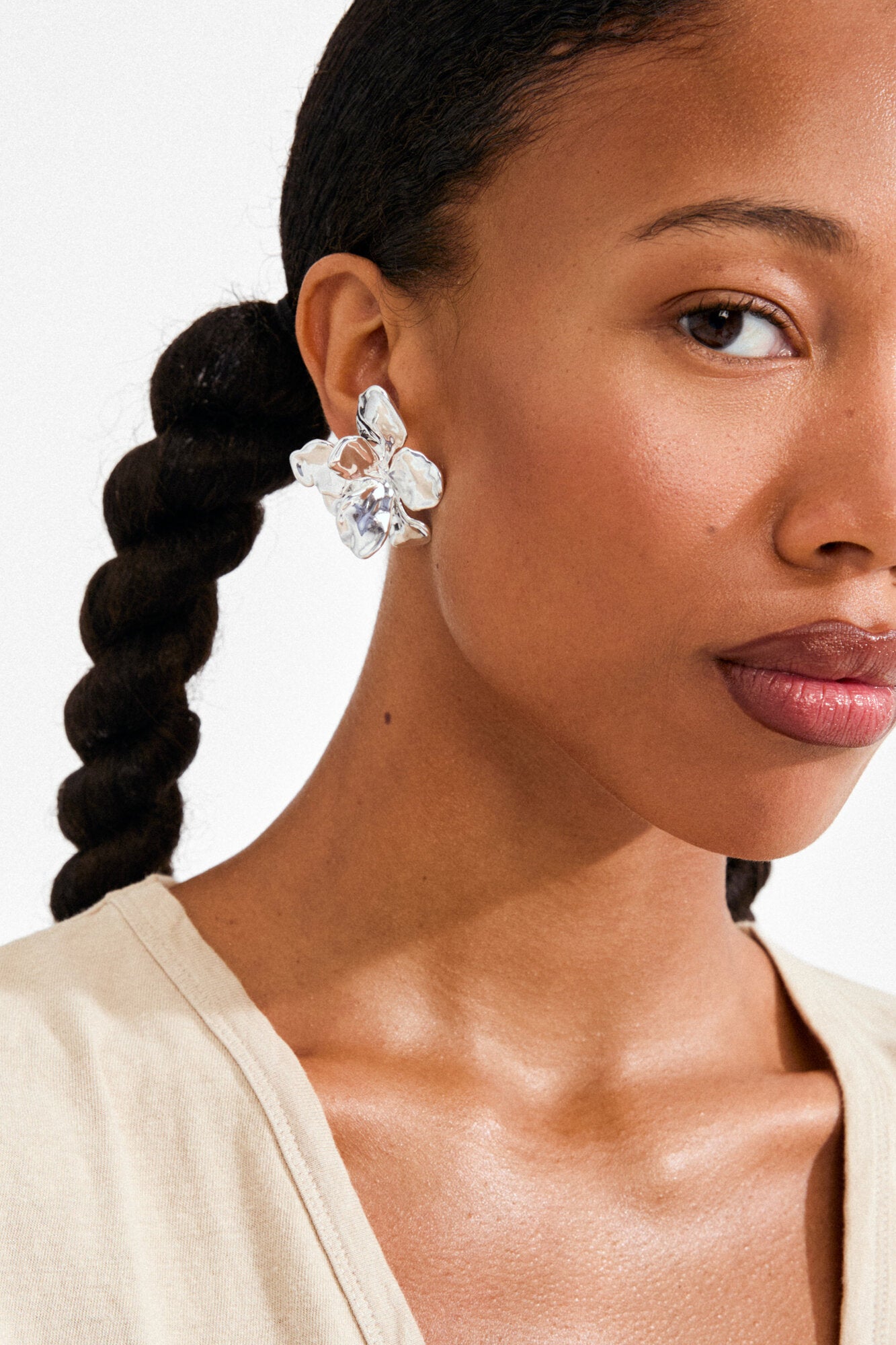 Halen ørestikker - sølvbelagt