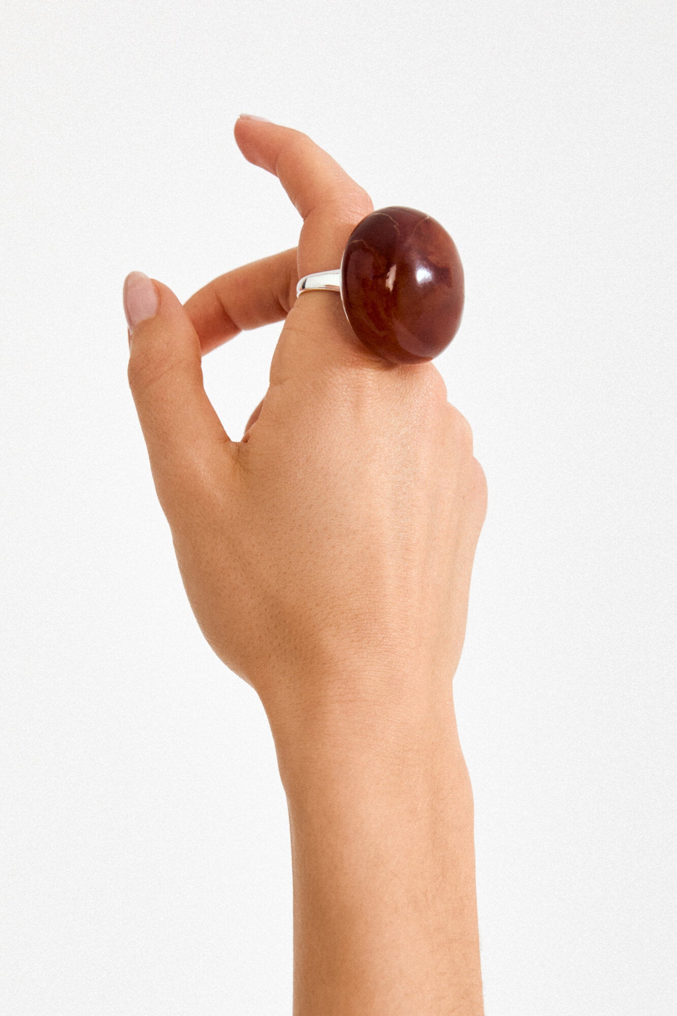 Aase ring - Amber/Sølvbelagt