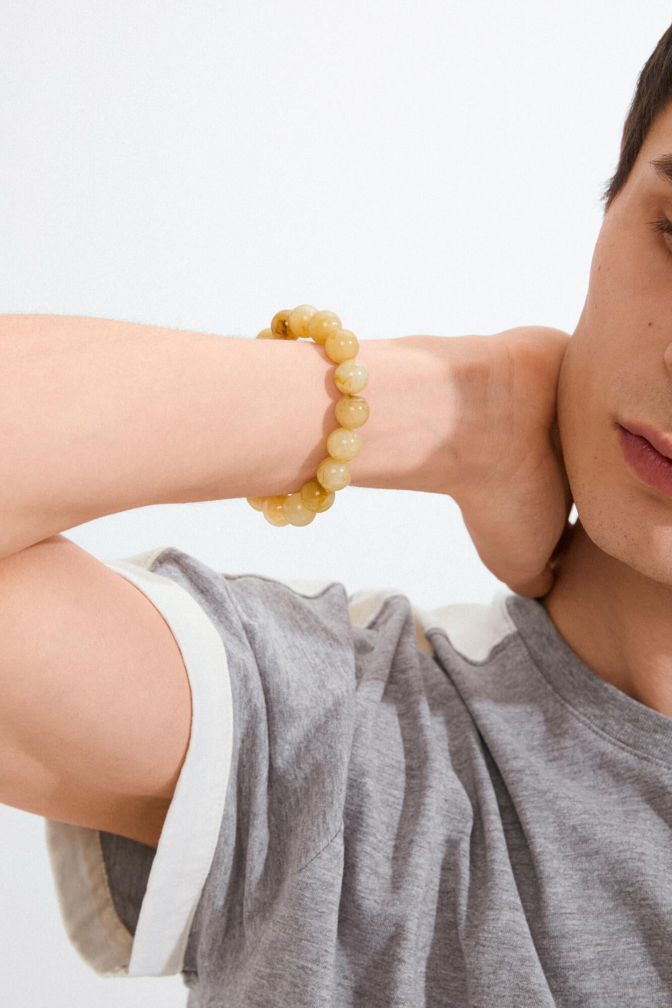 Aase Honey Marble perlearmbånd – gul