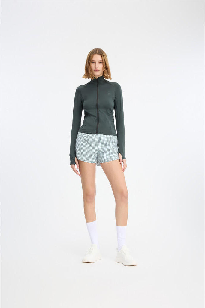 Full Zip Running top - 060 Petrol