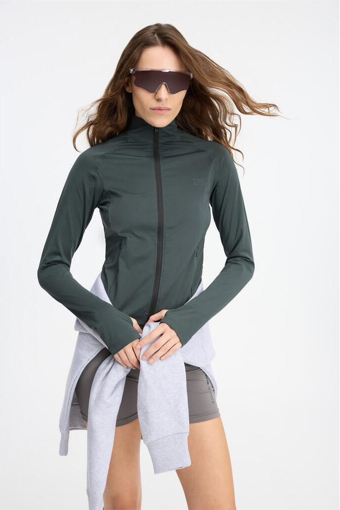 Full Zip Running top - 060 Petrol