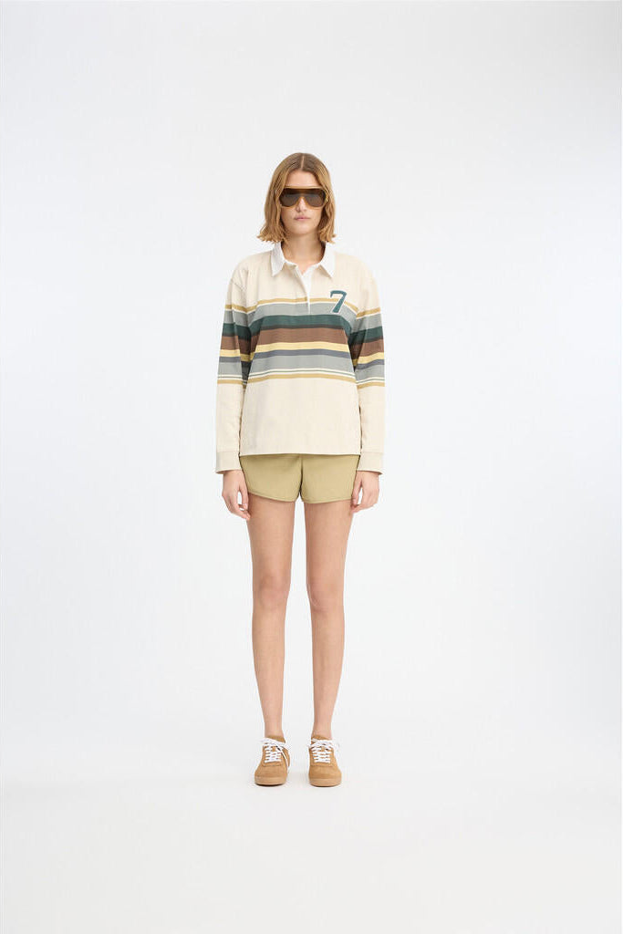 Stripes Long Sleeve polotrøje - 005 Beige