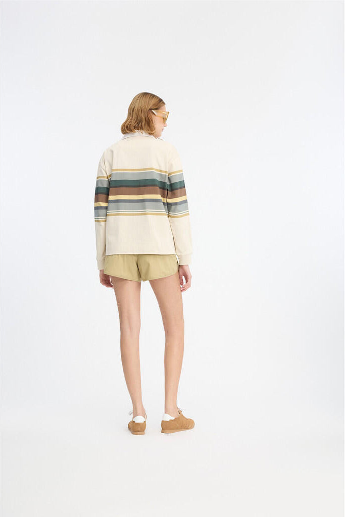 Stripes Long Sleeve polotrøje - 005 Beige