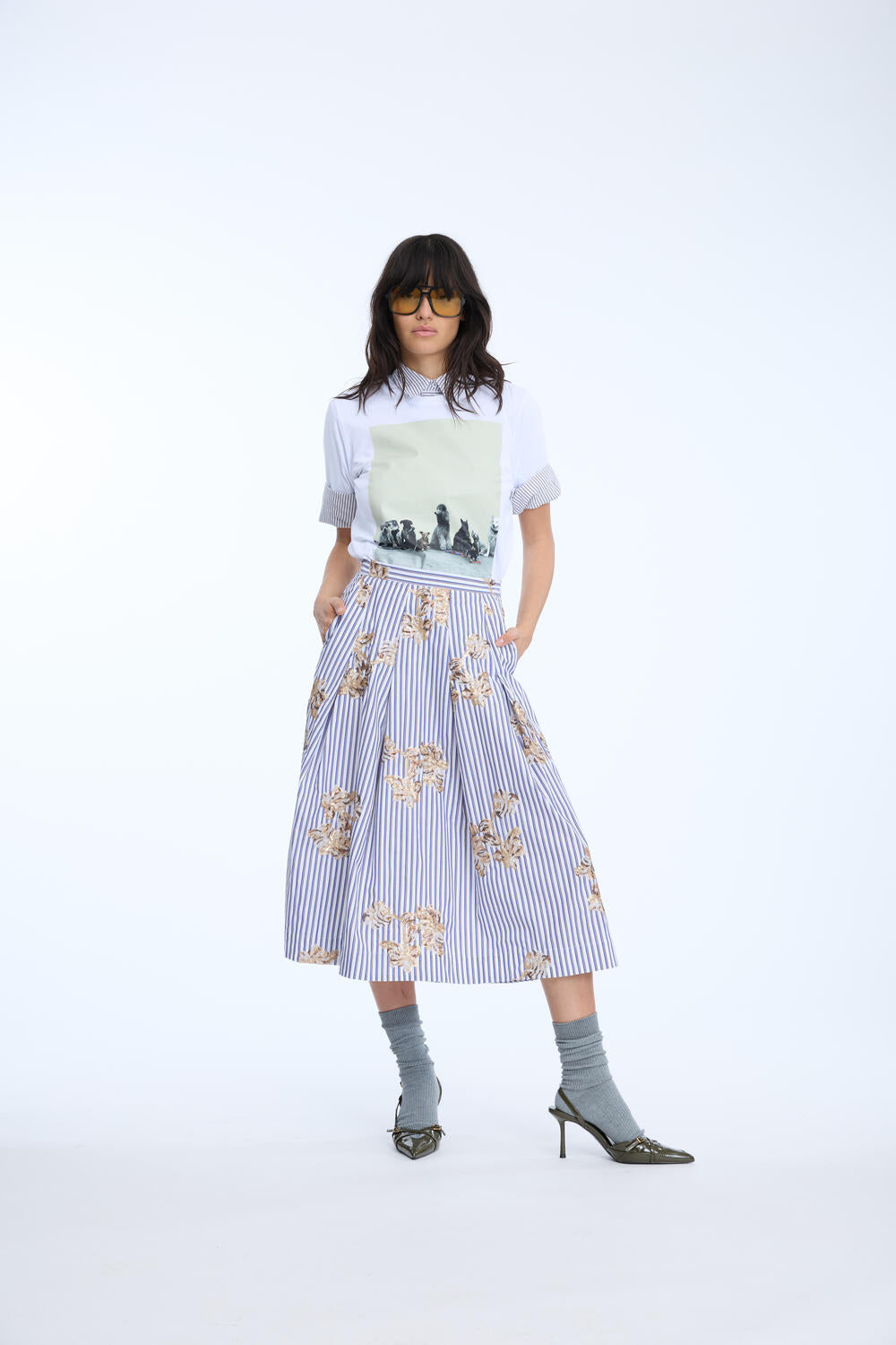 Nukkia nederdel - 333 Stripe White