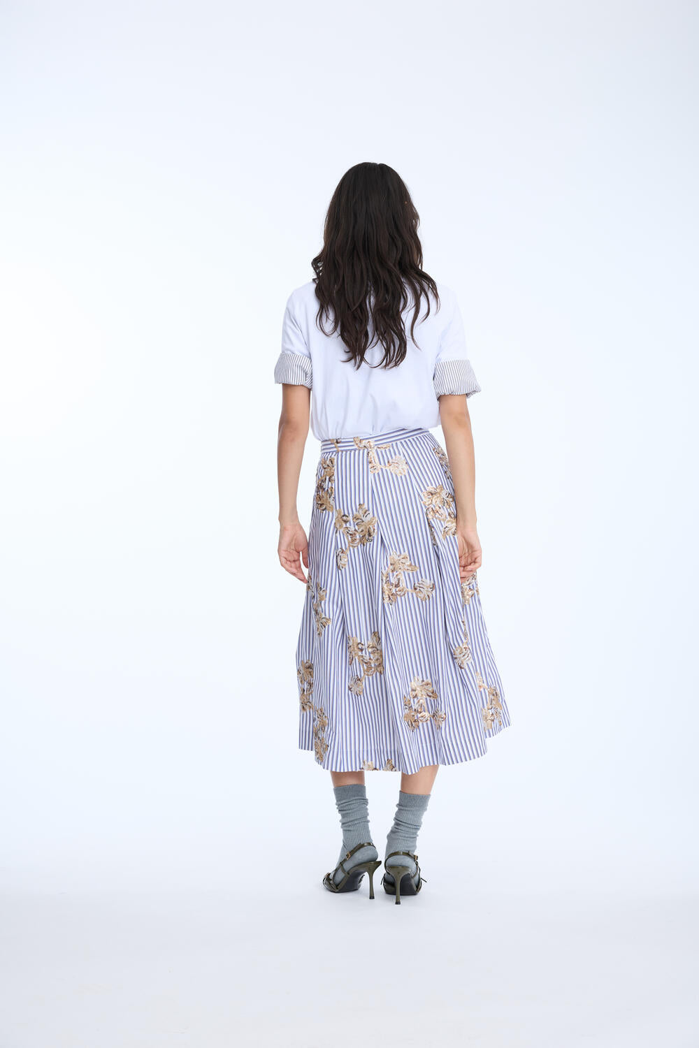 Nukkia nederdel - 333 Stripe White