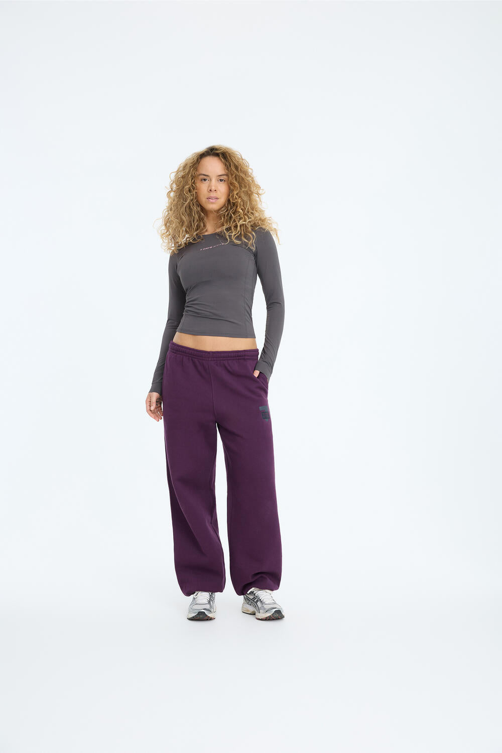Body W Performance langærmet træningsbluse - 061 Charcoal