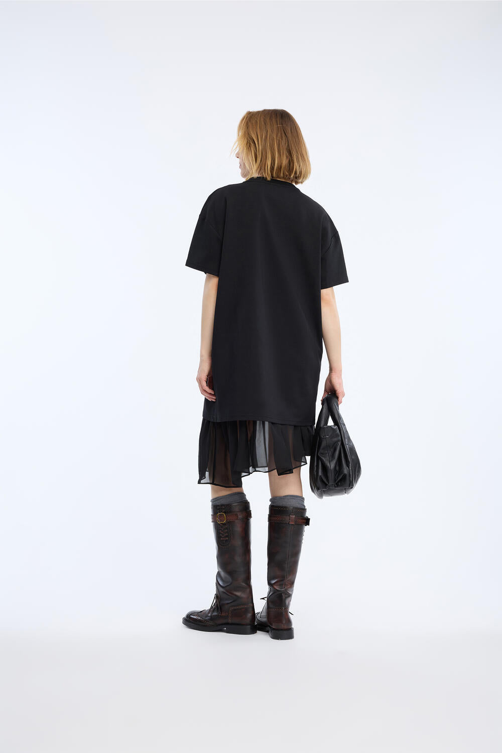 Visorless t-shirt kjole - sort