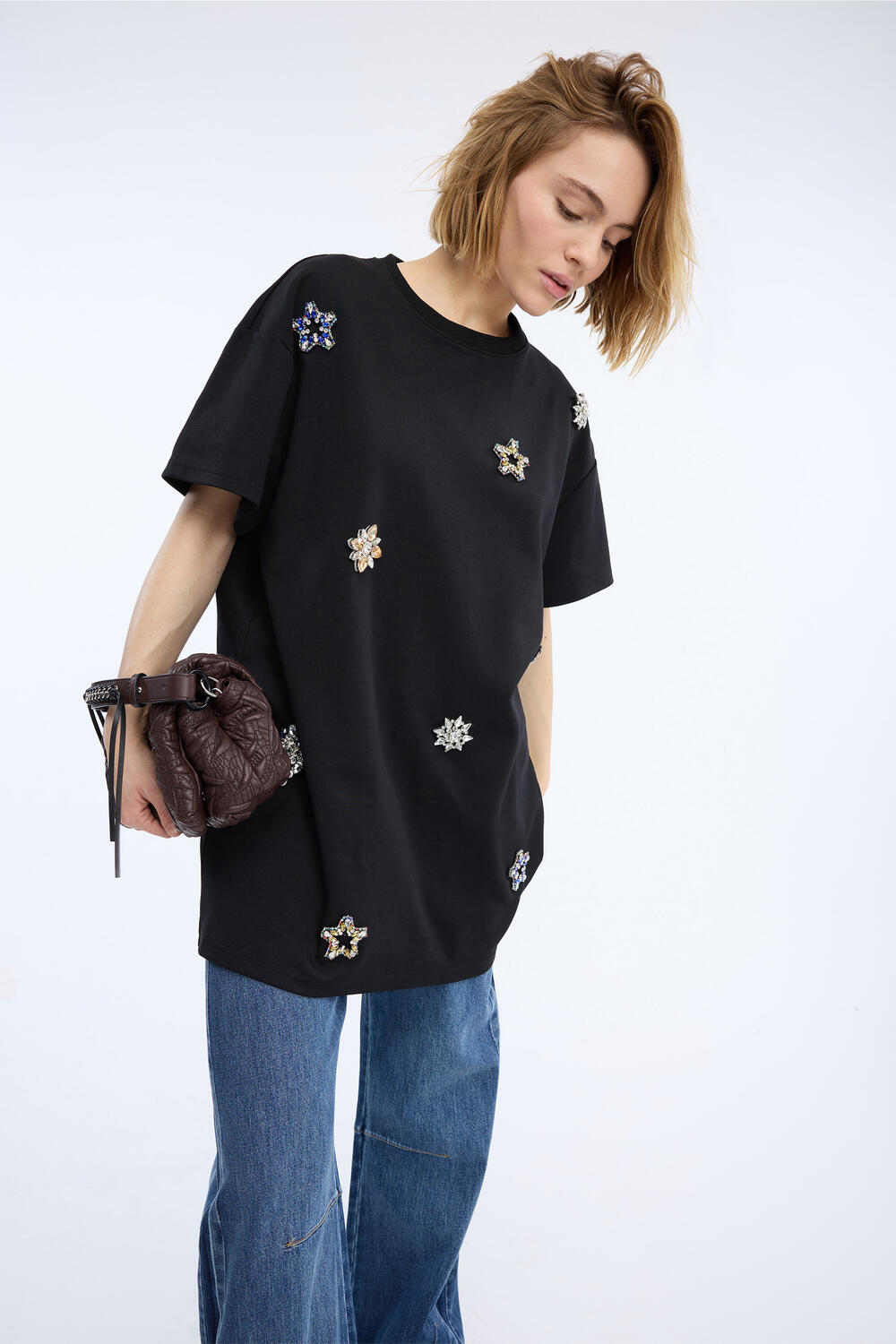 Visorless t-shirt kjole - sort