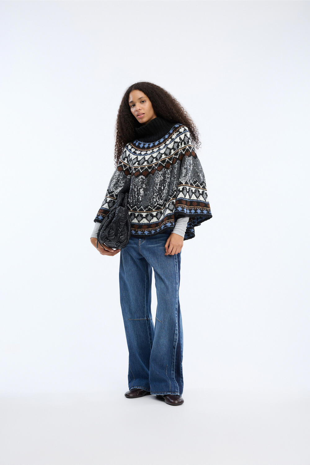 Verst strikponcho - 202 Mix Black