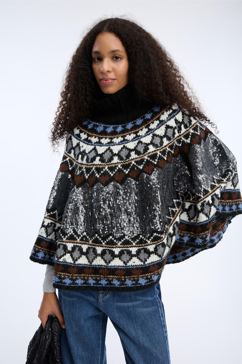 Verst strikponcho - 202 Mix Black