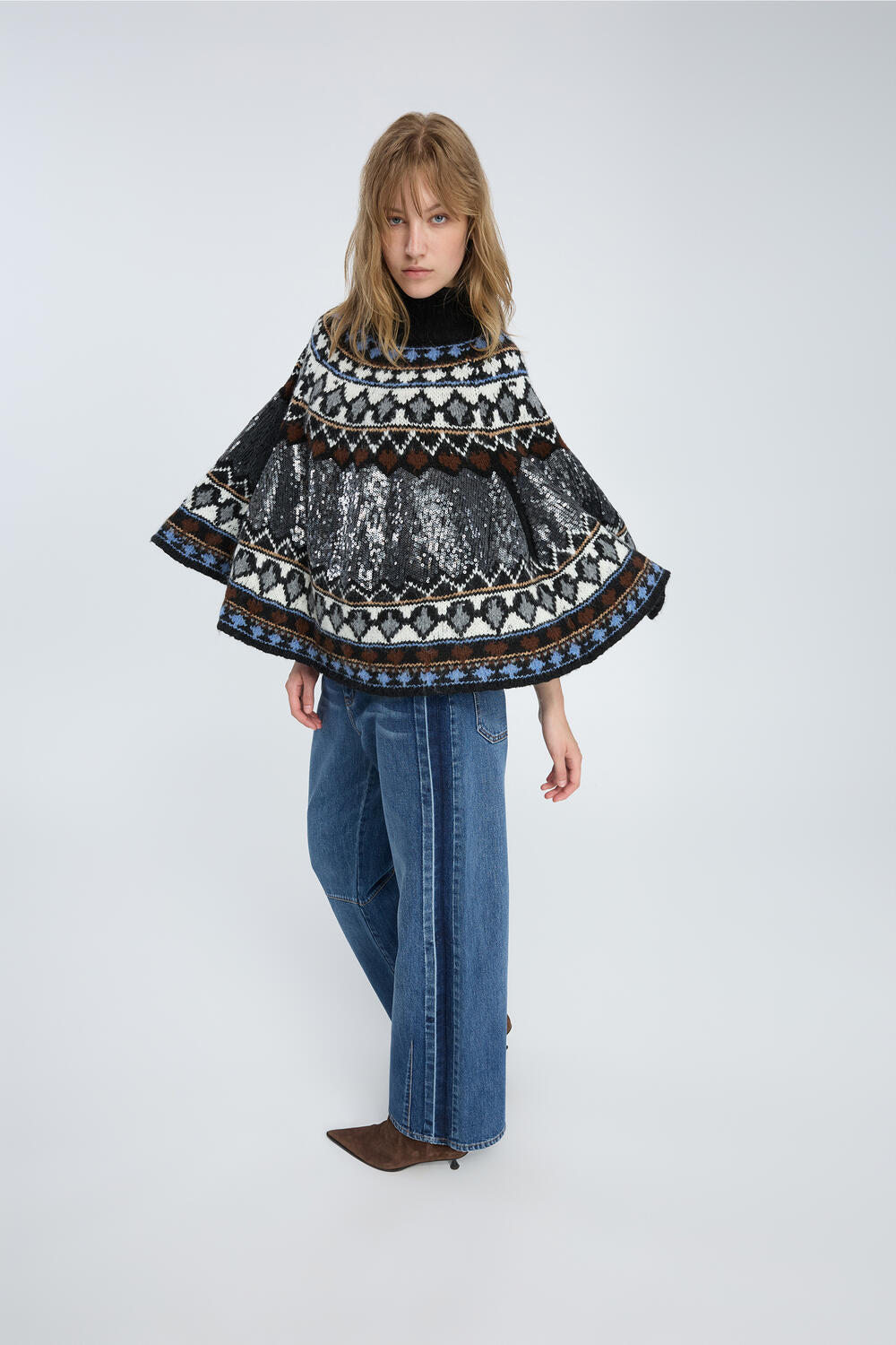 Verst strikponcho - 202 Mix Black